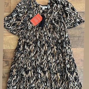 Black and Tan Patterned Dress